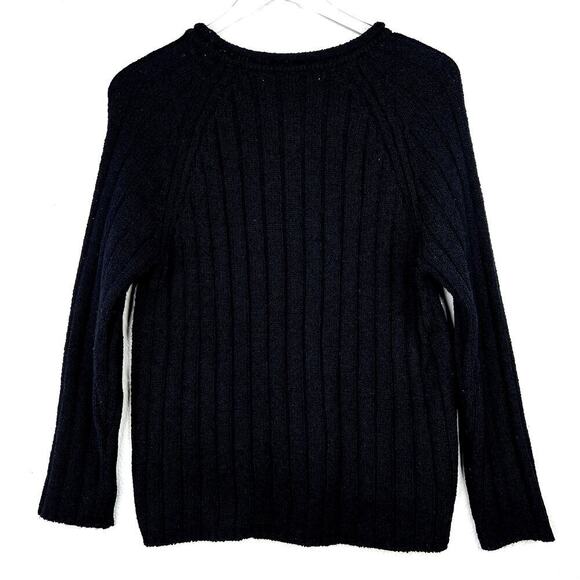 Vintage Carolyn Taylor Ribbed Pullover Knit Sweater Black MEDIUM - Picture 6 of 6